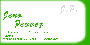 jeno pevecz business card